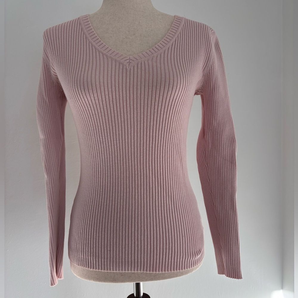 St John’s bay cotton blend sweater vneck light pink
